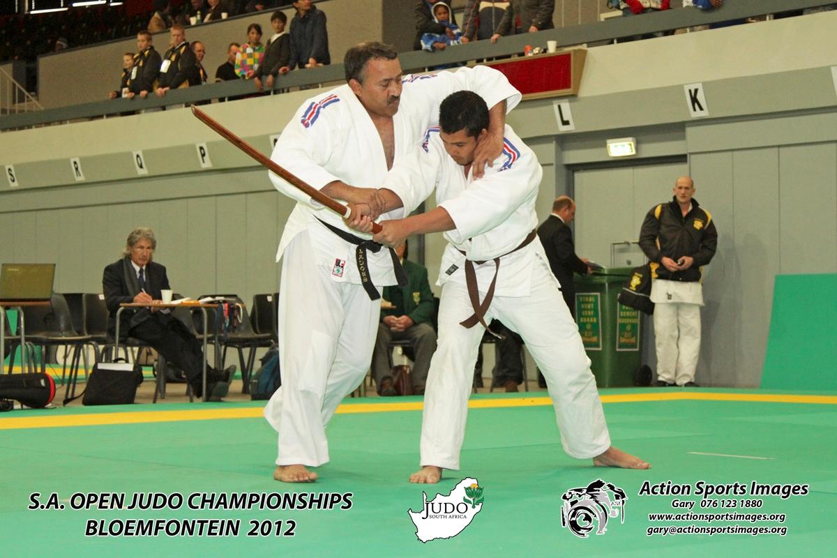 Judo training in action